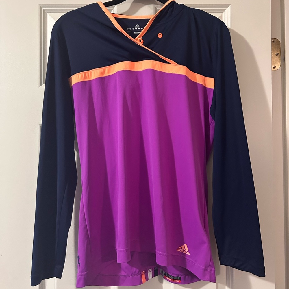 adidas Purple and Orange Long Sleeve Asymmetrical Jersey